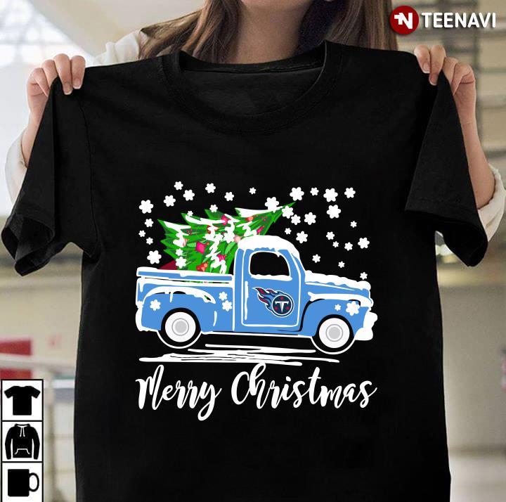 Vintage Car Carrying Christmas Tree Tennessee Titans Merry