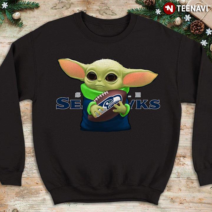 Baby Yoda Holding Seattle Seahawks