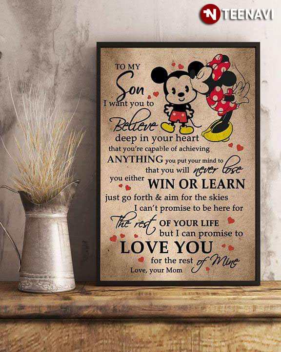 Disney Minnie Mouse Kissing Tsum Tsum Baby To My Son I Want You To Believe Deep In Your Heart That You’re Capable Of Achieving Anything You Put Your Mind To