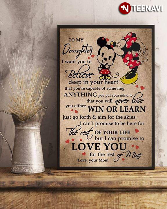 Disney Minnie Mouse Kissing Tsum Tsum Baby To My Daughter I Want You To Believe Deep In Your Heart That You’re Capable Of Achieving Anything You Put Your Mind To