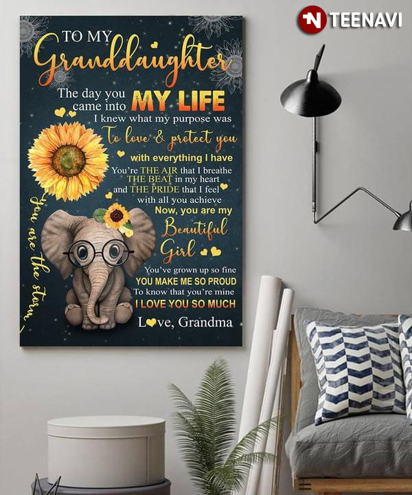 Adorable Elephant & Sunflowers The Day You Came Into My Life I Knew What My Purpose Was To Love & Protect You