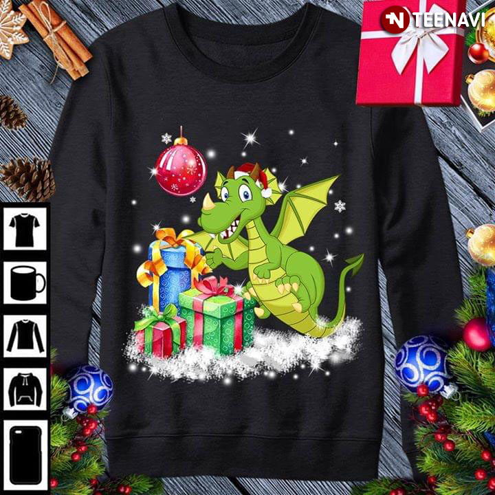 Dragon With Gift Christmas
