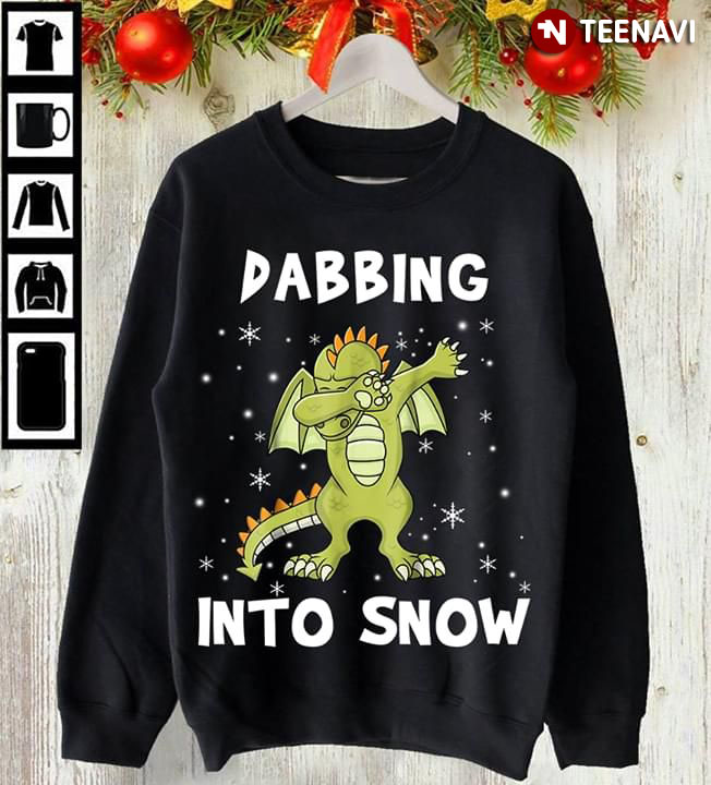 Dabbing Into Snow Funny Dinosaur Dabbing