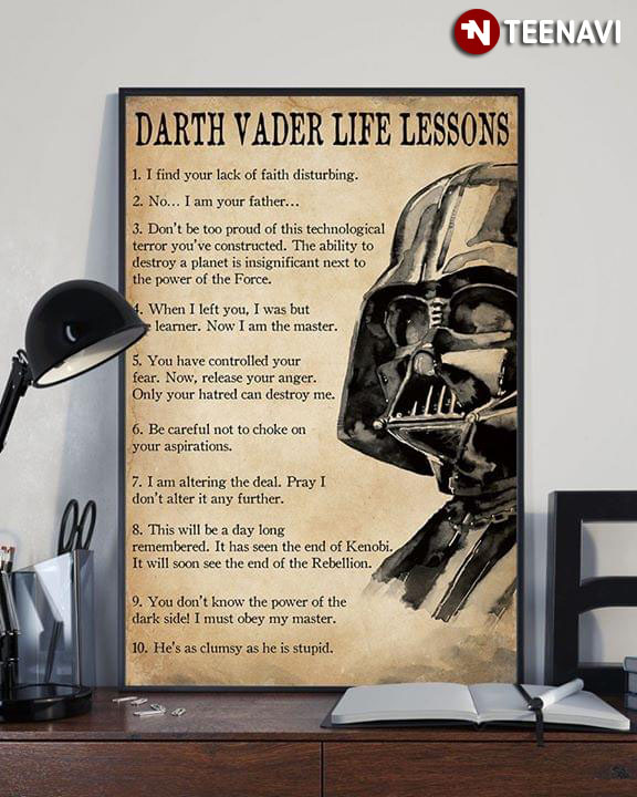 Funny Darth Vader Life Lessons Canvas Poster - TeeNavi