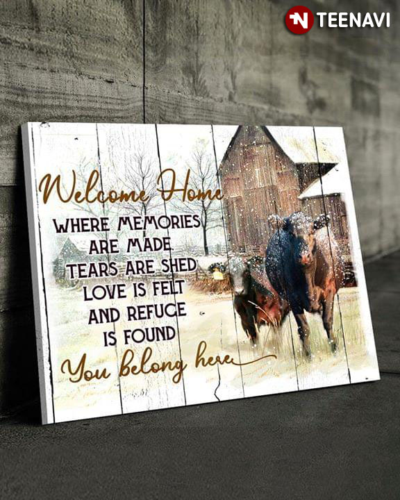 Brown Cows In Snow Welcome Home Where Memories Are Made Tears Are Shed Love Is Felt And Refuge Is Found You Belong Here