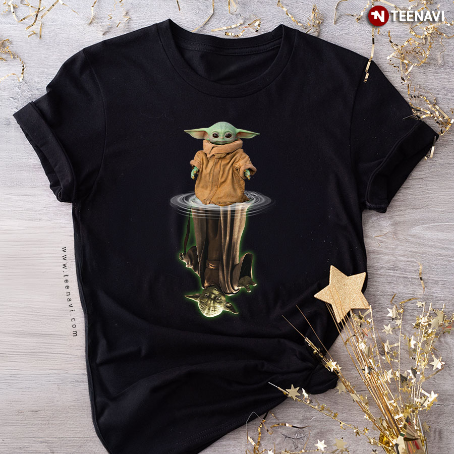 The Mandalorian Baby Yoda Star Wars Water Mirror Reflection T-Shirt - Unisex Tee