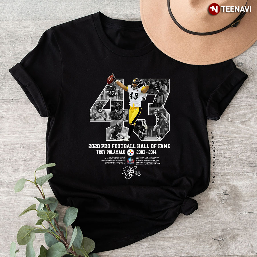 2020 Pro Football Hall Of Fame Troy Polamalu Pittsburgh Steelers T-Shirt