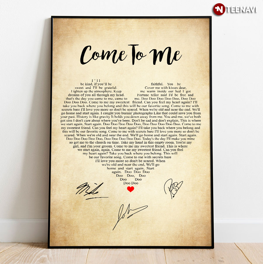 Come To Me Lyrics & Heart Typography With Goo Goo Dolls Signatures