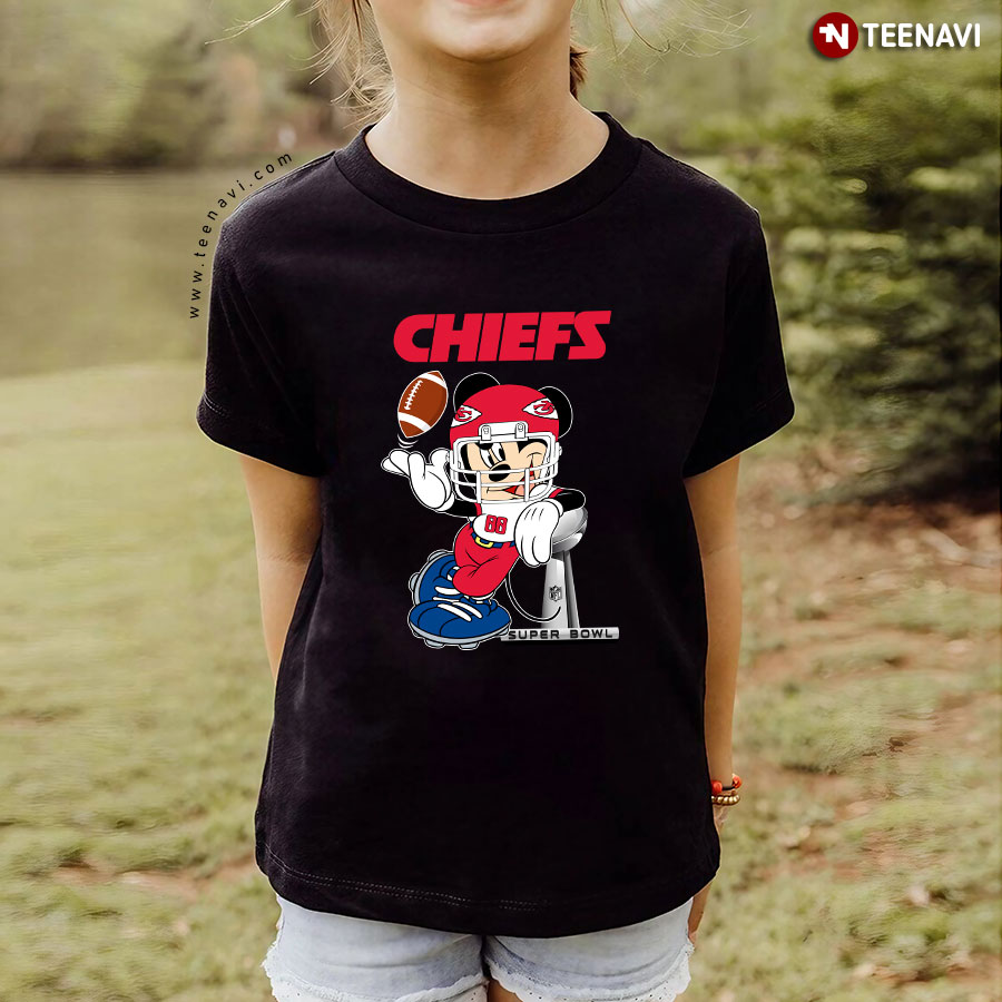 Mickey Mouse Kansas City Chiefs Super Bowl Cup Vince Lombardi Trophy T-Shirt