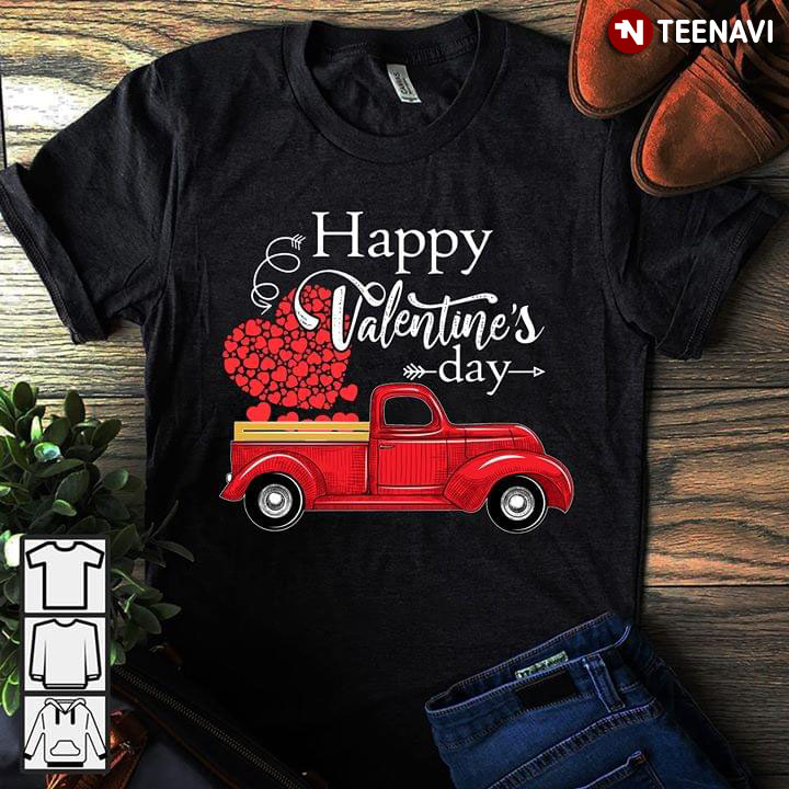 Vintage Truck With Heart Happy Valentine's Day