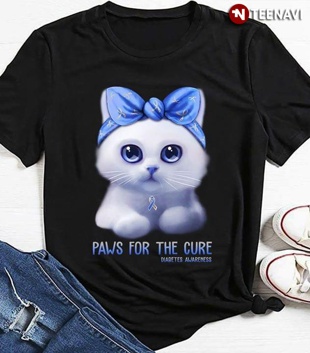 Adorable Cat Paws For The Cure Diabetes Awareness