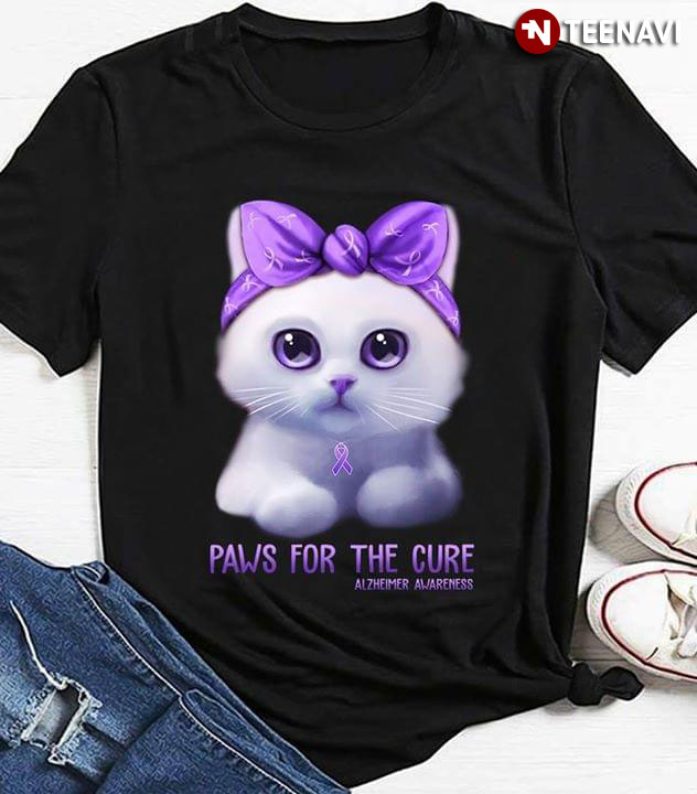 Adorable Cat Paws For The Cure Alzheimer Awareness