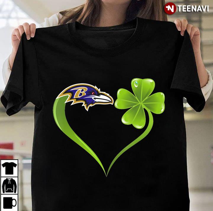 Irish St Patrick Day Shamrock Heart Football Team Baltimore Raven