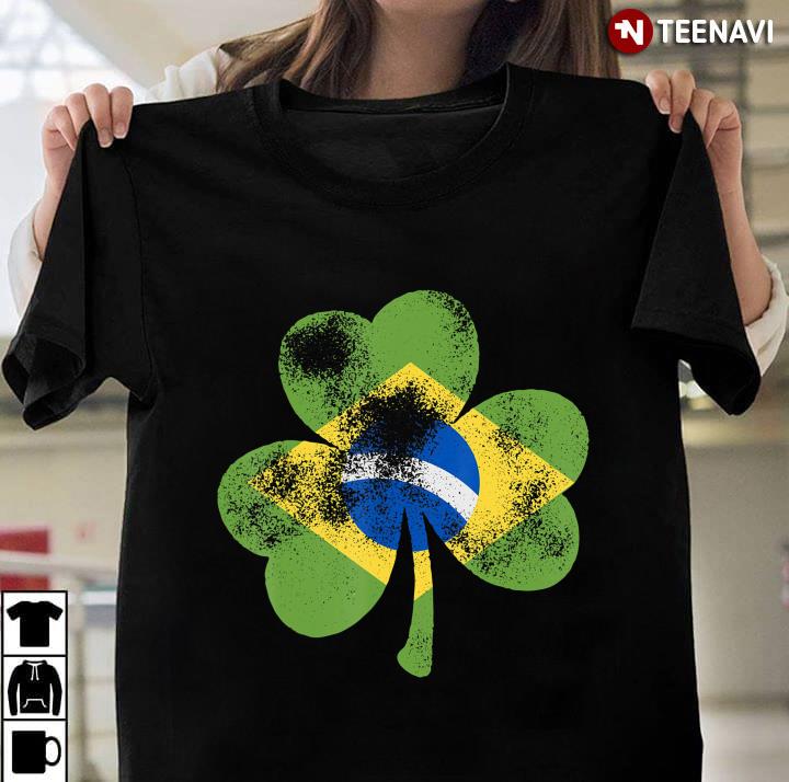 Irish St Patrick's Day Brazilian Flag Shamrock Brazil Flag