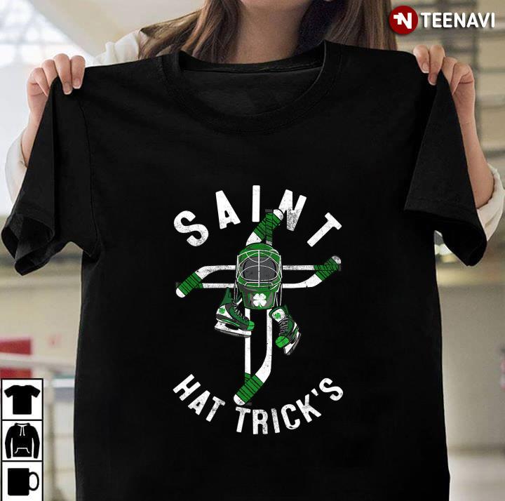 Irish St Patricks Day Shamrock Saint Hat Tricks Ice Hockey Cross
