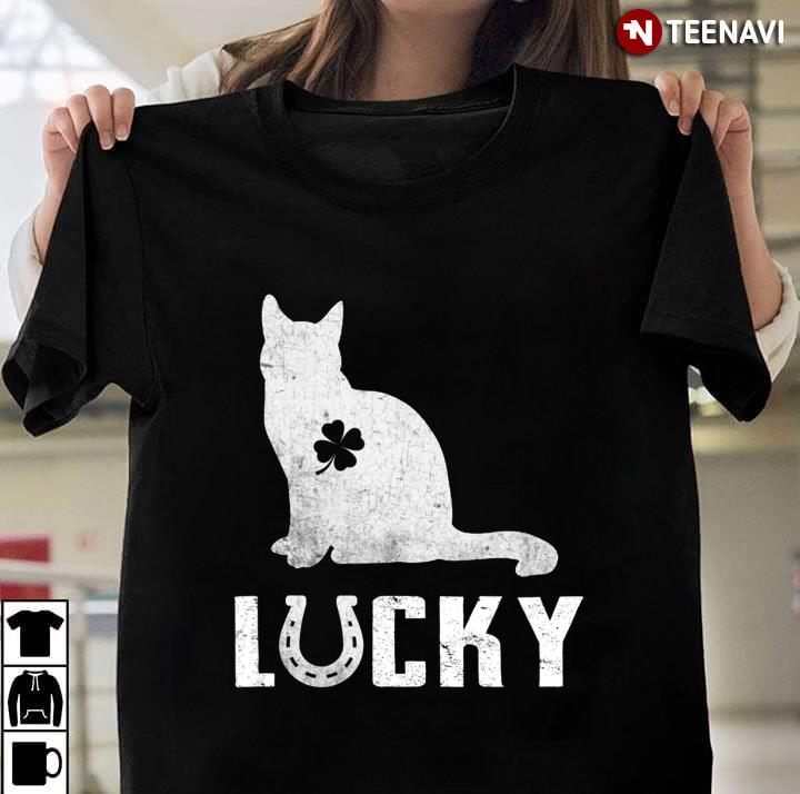 Irish Cat Kittie Patrick Gifts Lucky Clover
