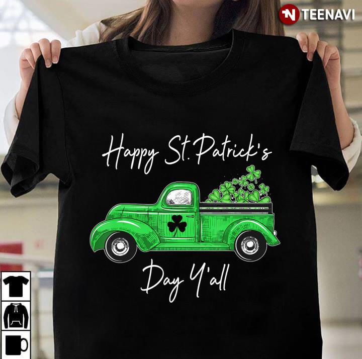 Irish Green Truck With Shamrocks Happy St Patrick's Day Y'all