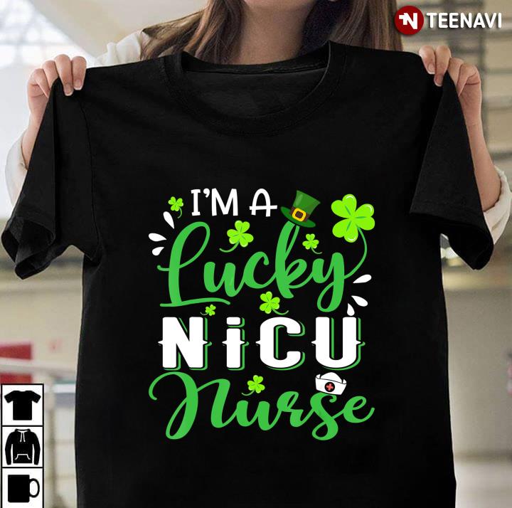 Irish I'm A Lucky Nicu Nurse Shamrock Top Hat St Patrick's Day