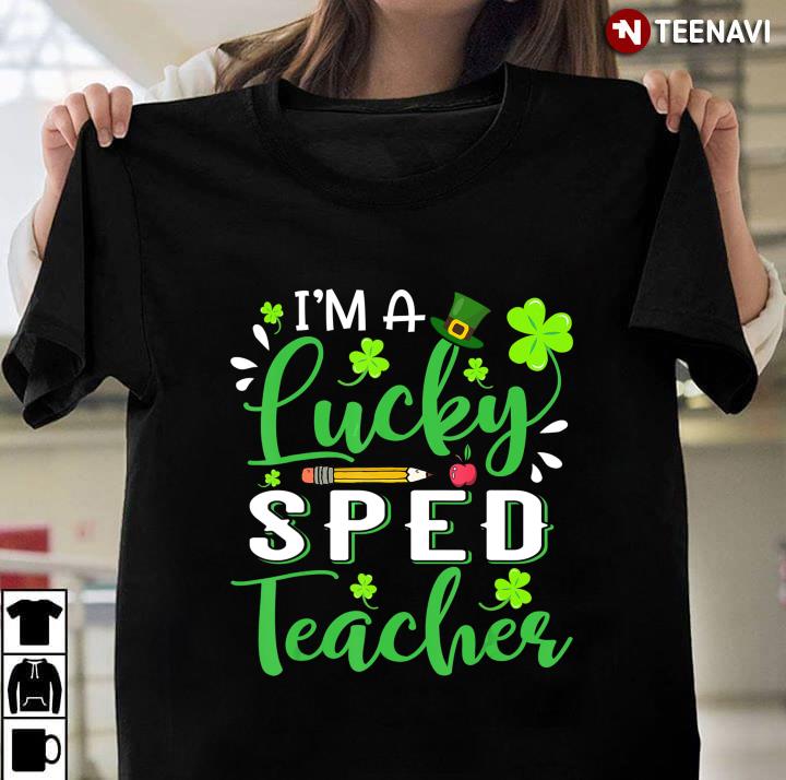 Irish I'm A Lucky Sped Teacher Shamrock Top Hat St Patrick's Day
