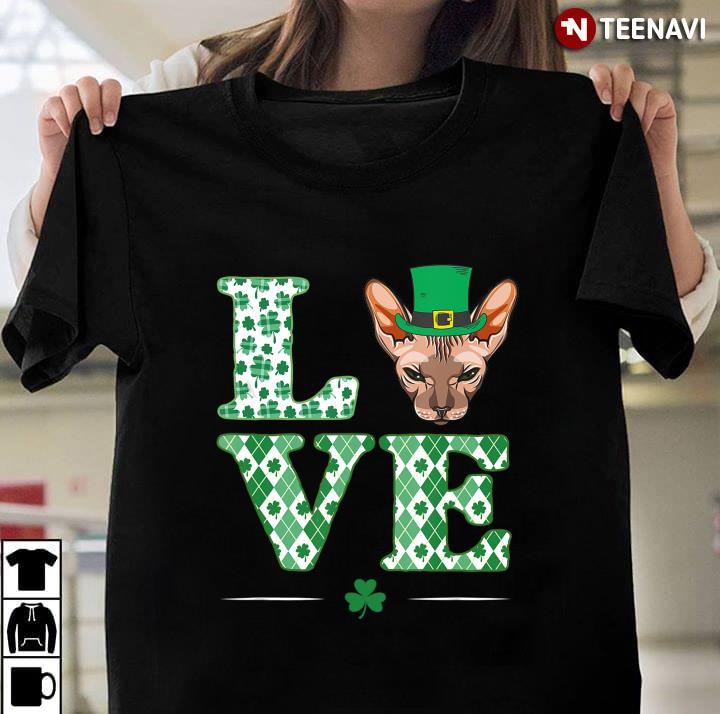 Irish Love Sphynx Cat Shamrock St Patrick Day