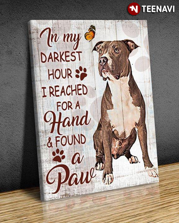 Pitbull In My Darkest Hour I Reached For A Hand & Found A Paw