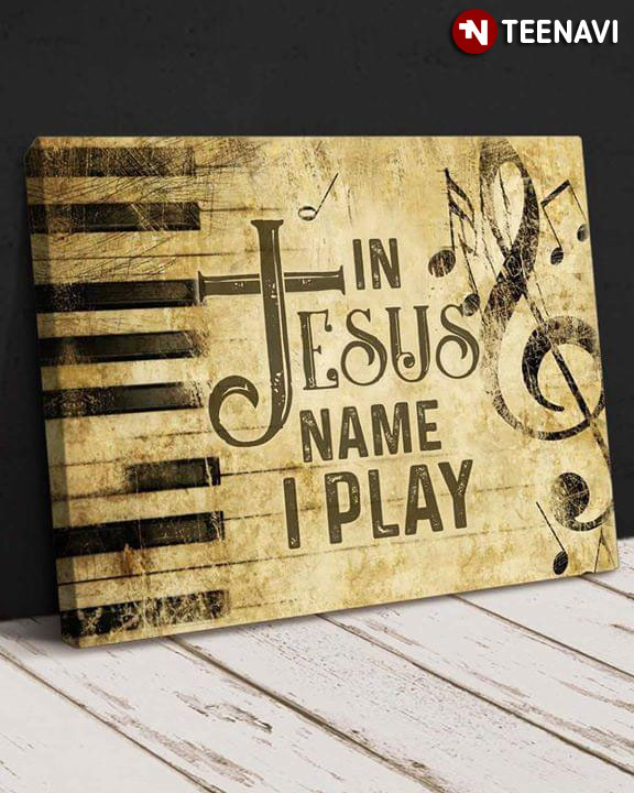 Piano Keyboard & Cross In Jesus Name I Play For Christians