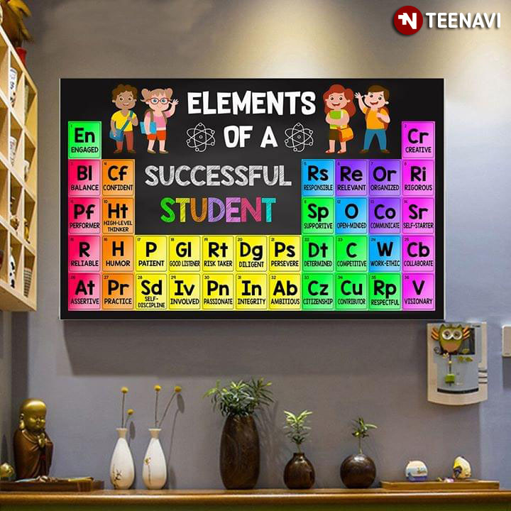 Teacher & Student Periodic Table Elements Of A Successful Student With Science-themed