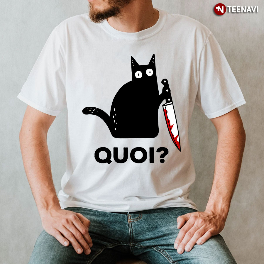 Black Cat Michael Myers Quoi T-Shirt