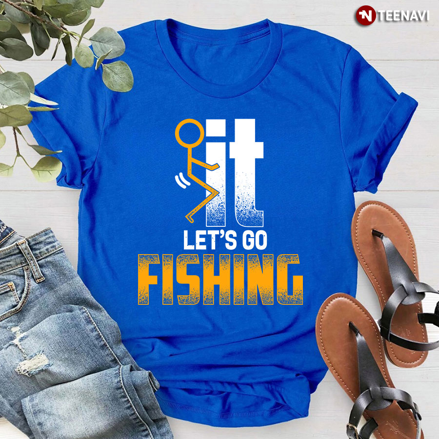 Tim And Ted Keep Calm and Go Fishing X-Large Royal Blue T Shirt :  : Fashion