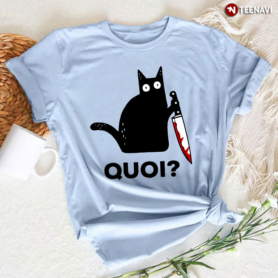 Black Cat Michael Myers Quoi T-Shirt