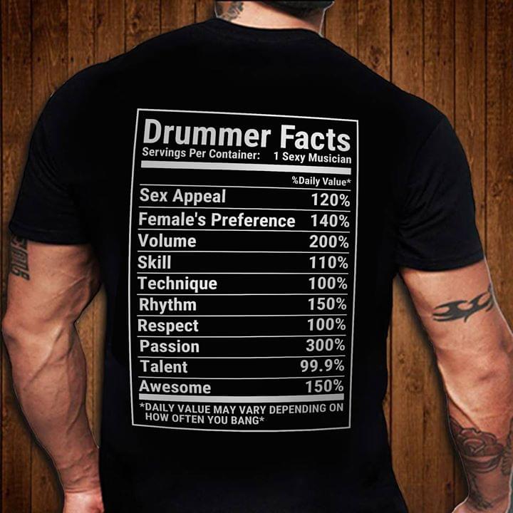 Drummer Facts Serving Per Container 1 Sexy Musician
