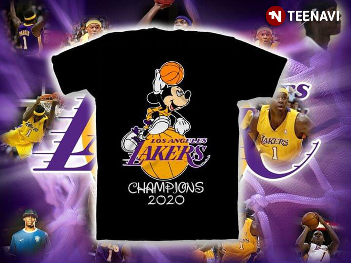 Disney Mickey Mouse Los Angeles Lakers Champion 2020 T-Shirt - TeeNavi