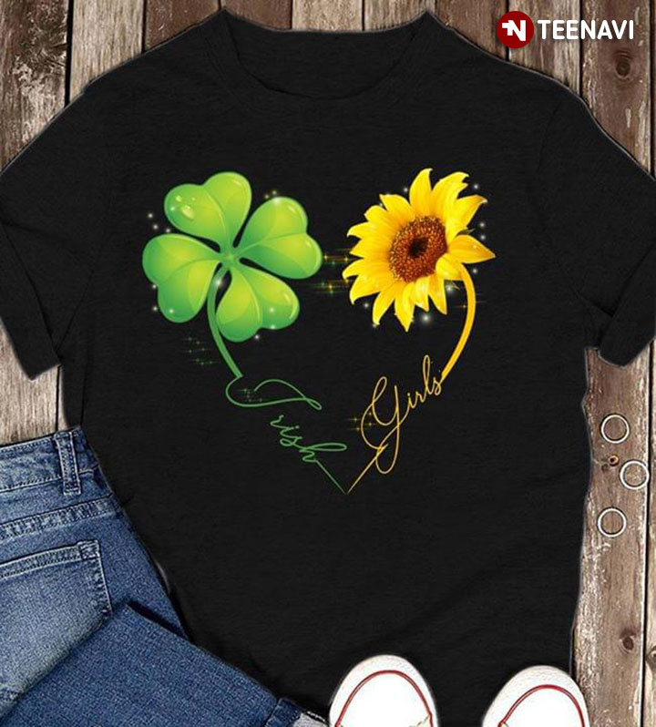 Irish Girl Sunflower Four-clover Leaf St. Patrick's Day