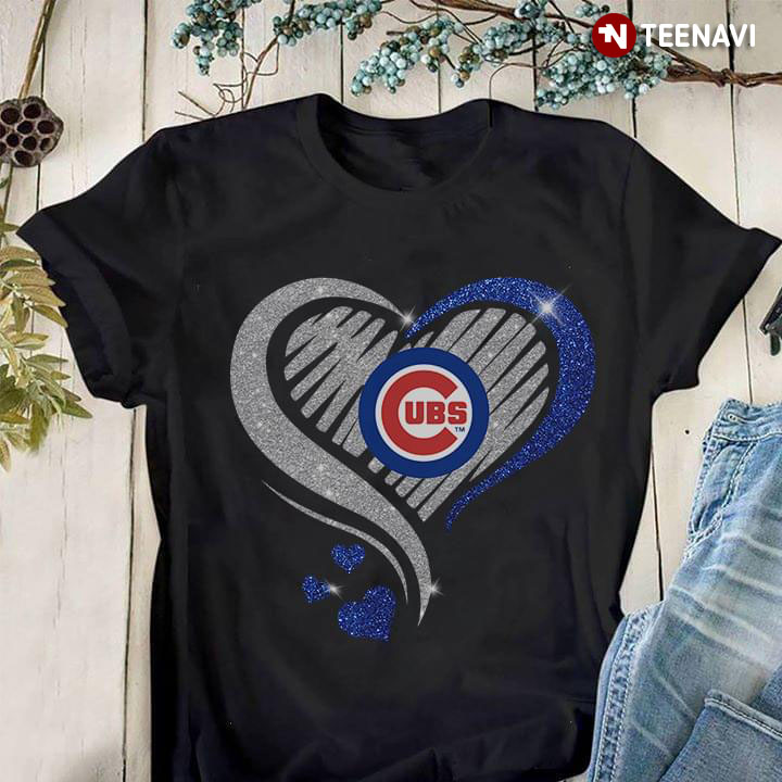 Chicago Cubs Heart Sparkling