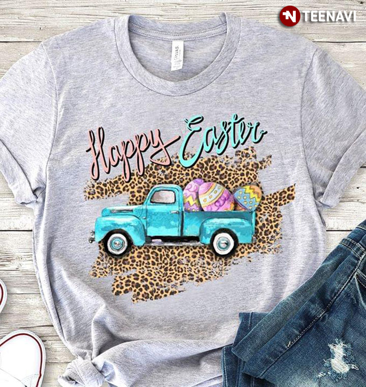Vintage Truck Carrying Eggs Happy Easter