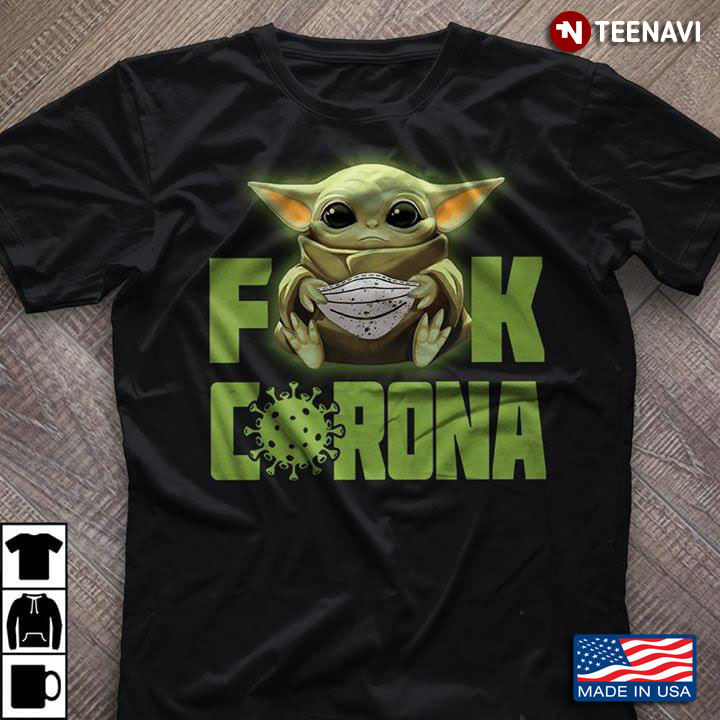Mandalorian Baby Yoda With Face Mask Fuck Corona