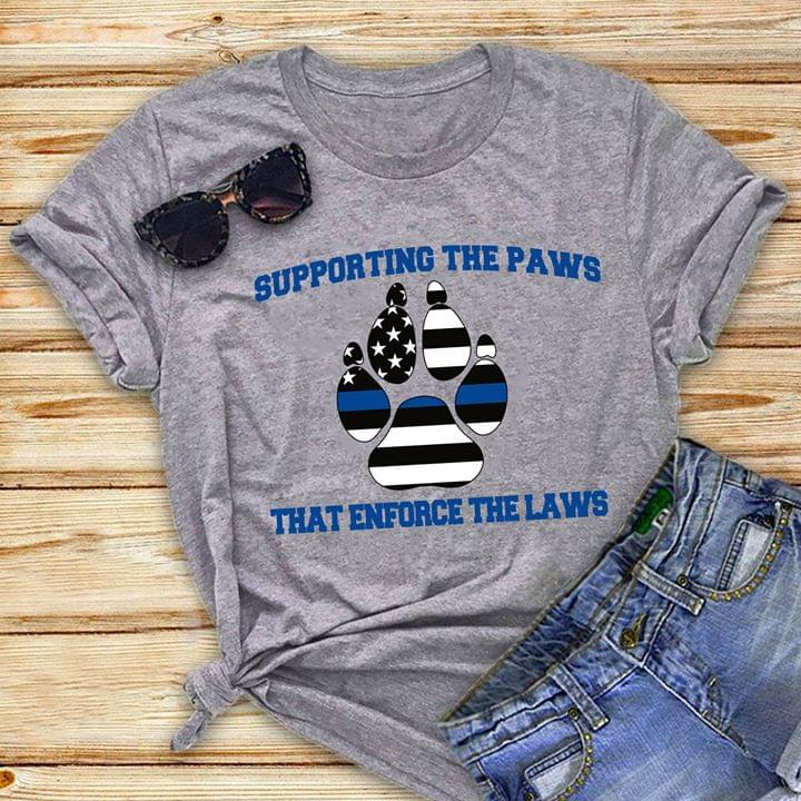 Supporting The Paws That Enforce The Laws American Flag