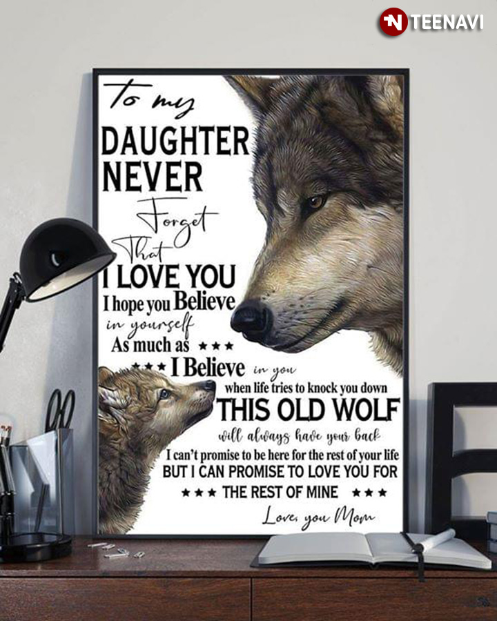 Light Version Wolf Mom & Daughter To My Daughter Never Forget That I Love You I Hope You Believe In Yourself
