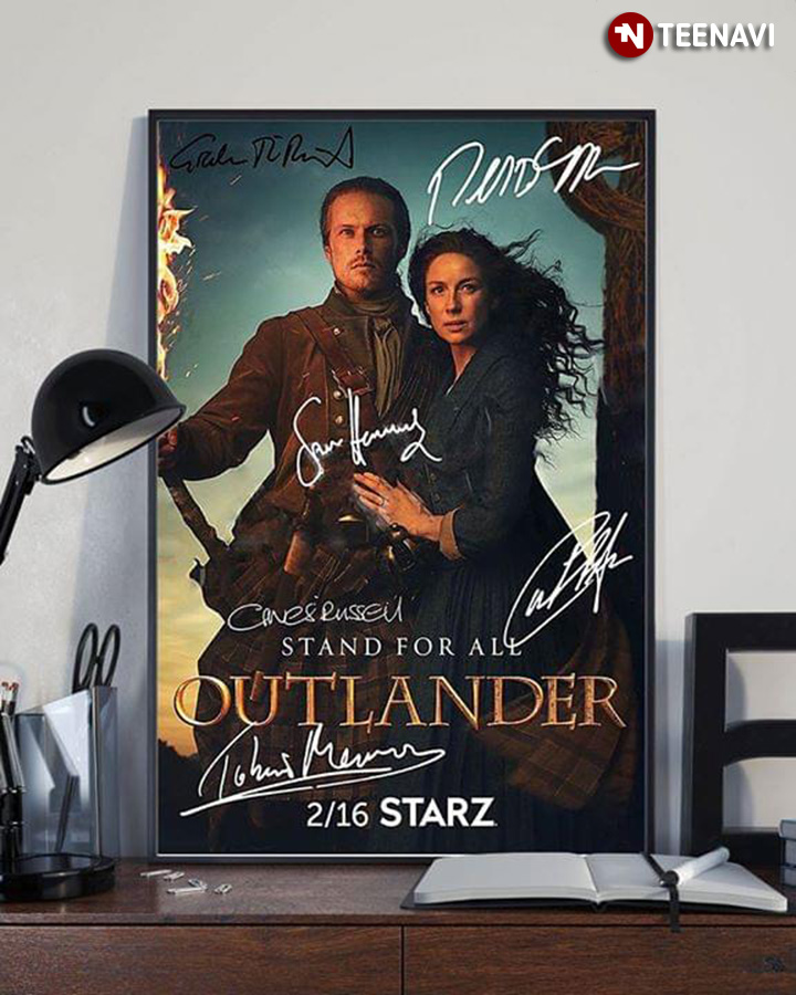 Jamie & Claire Stand For All Outlander Season 5 February 16 Starz With Cast Signatures