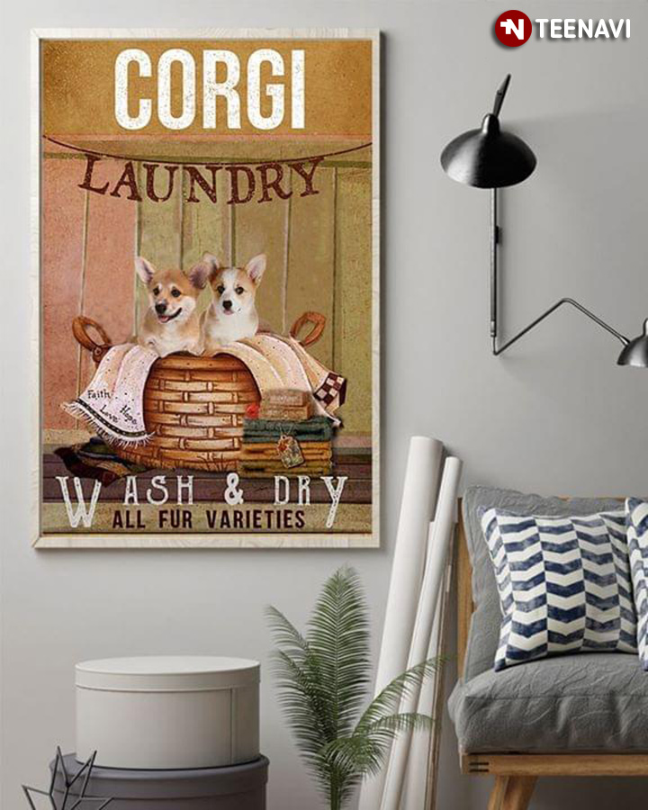 Funny Corgi Laundry Wash & Dry All Fur Varieties