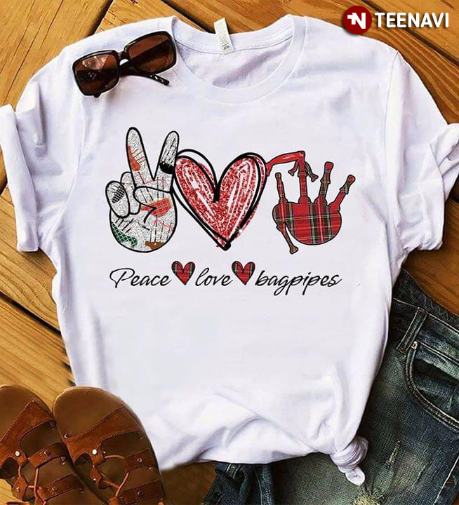 Hand Heart Peace Love Bagpipes