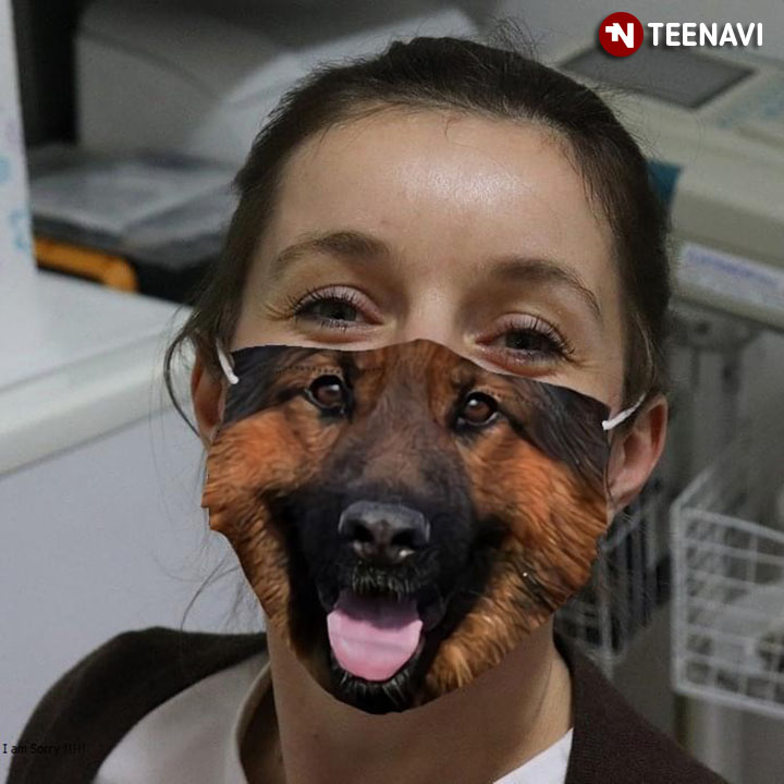 German Shepherd Face Dog 3D