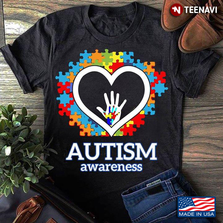 Mom And Child Hands In Heart Autism Awareness