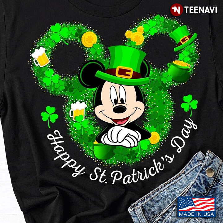 Mickey Mouse Beer Shamrock Happy St. Patrick's Day