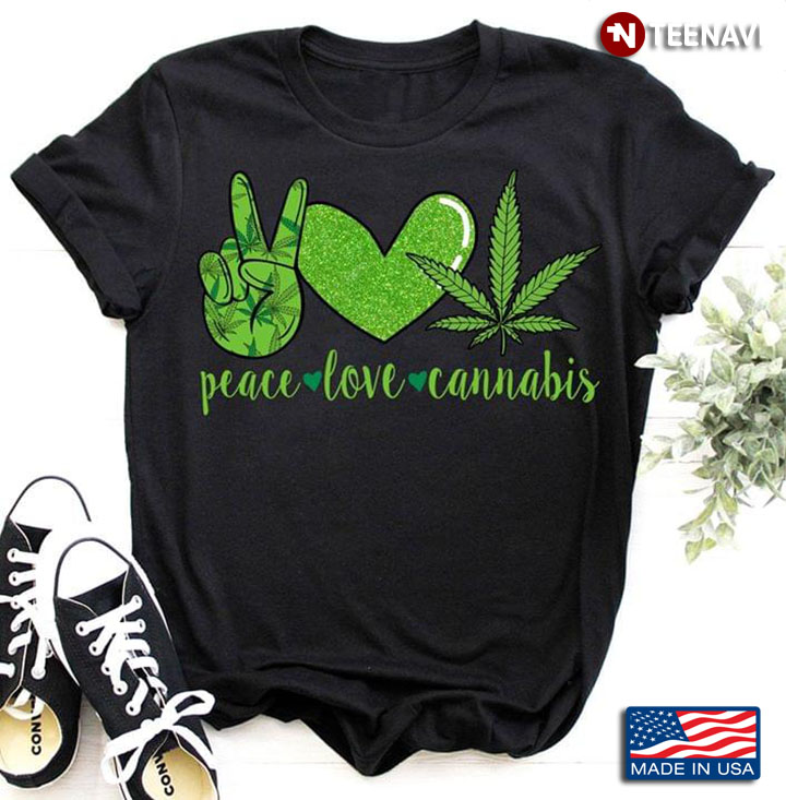 Peace Love Cannabis Black Version