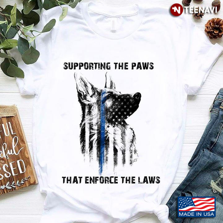 Supporting The Paws That Enforce The Laws German Shepherd American Flag