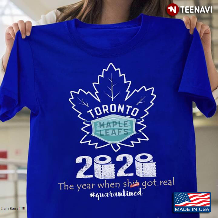 Toronto Maple Leafs Facemask 2020 The Year When Shit Got Real #quarantined COVID-19