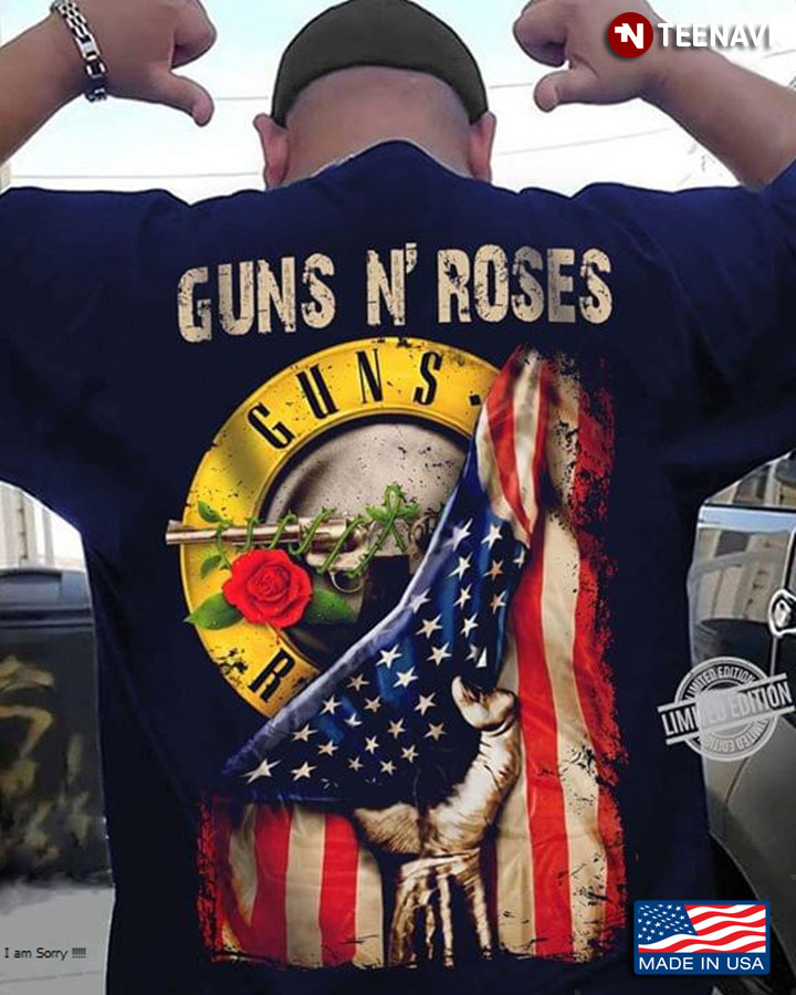 Gun N' Roses Behind American Flag