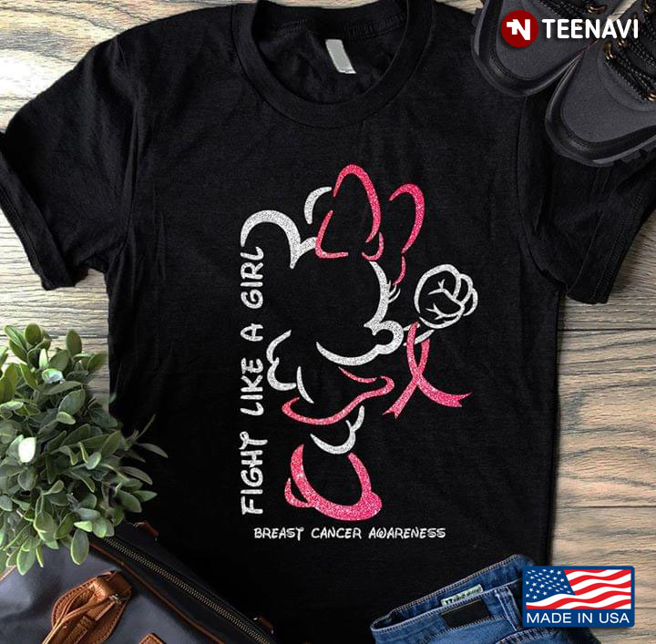 Disney Minnie Mouse Fight Like A Girl Breast Cancer Awareness