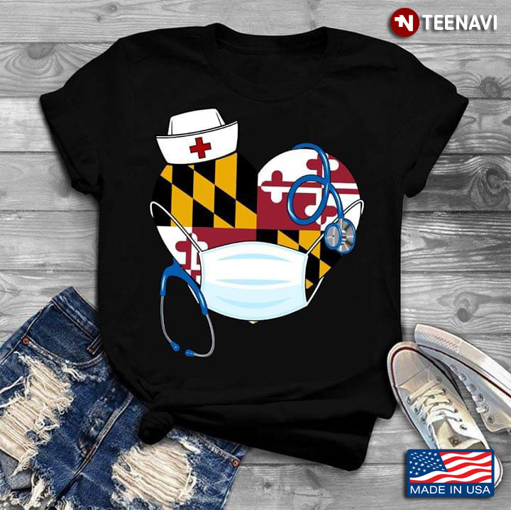 Maryland Flag Heart Nurse Coronavirus Pandemic